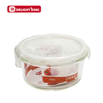 Alto contenedor de alimentos de vidrio de borosilicato con tapa hermética